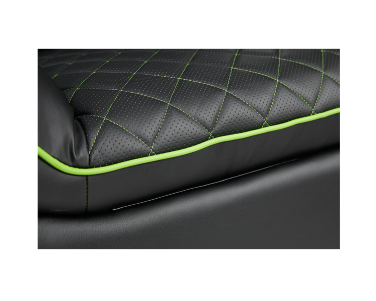 Gaming Chair: Vertex Throne Gaming Sofa Black/Green PVC